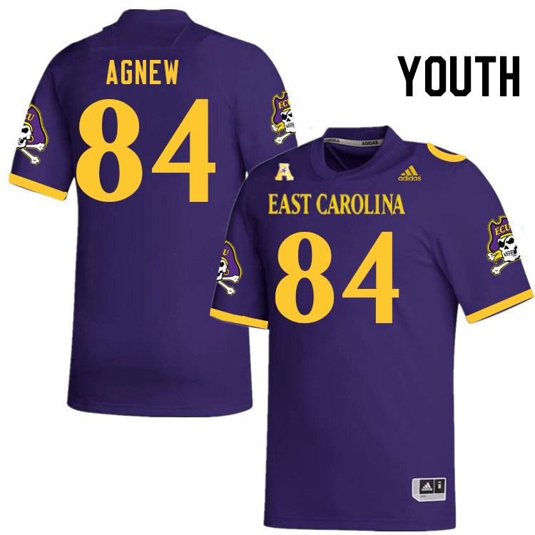 Youth #84 Zion Agnew ECU Pirates College Football Jerseys Stitched Sale-Purple
